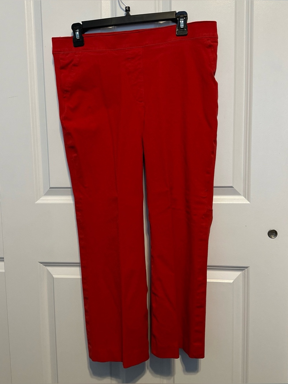 SPANX Women’s Classic Straight Leg Crop Pull On Stretch Pants RED Size Large